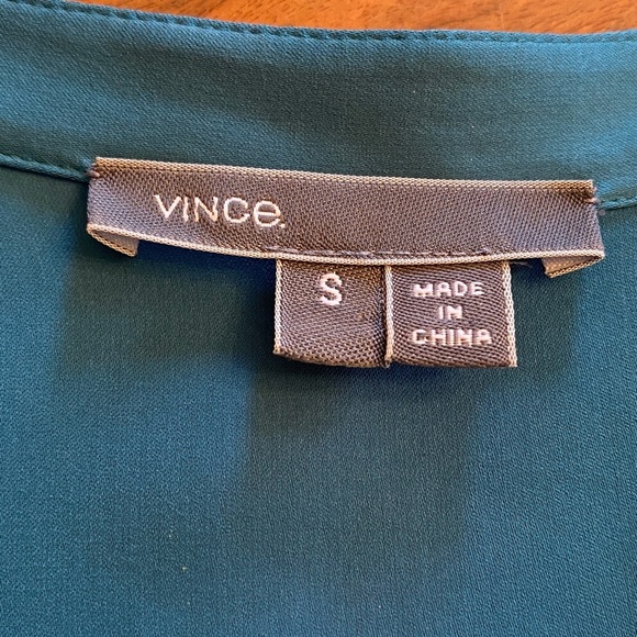 Vince teal blue button front long sleeve maxi dress with a drawstring waist - Picture 2 of 5